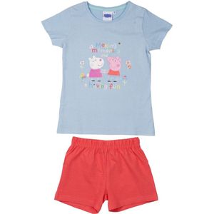 Peppa Pig/ Peppa Big Pyjama / Shortama - Lichtblauw - Katoen - maat 110/116