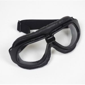 Lunette aviateur chromé et noir RC Helmets look rétro, vintage pour casque bol jet moto ou voiture