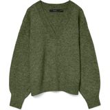 Vero Moda - Vmboom Ls V-neck Pullover Noos - Groene Trui - Dames