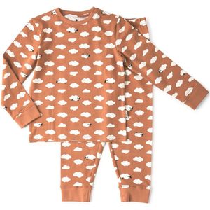 Little Label Pyjama met All Over Print Bruin/Wit