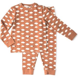 Little Label Pyjama met All Over Print Bruin/Wit