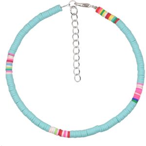 Vrolijke Enkelband met 4mm Kralen - Turquoise