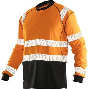 Jobman 5598 Hi-Vis Long Sleeve T-shirt UV-Pro 65559868 - Oranje/Zwart - XL