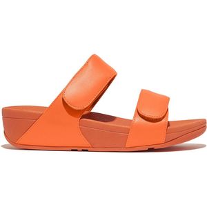 FitFlop - Lulu Adjustable Leather Slides - Slipper - Satsuma - Leer