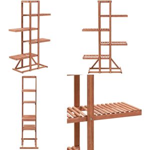 vidaXL Plantenstandaard 86x36x139 cm cederhout - Plantenhouder - Plantenhouders - Standaard - Standaards
