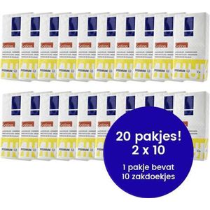 Satino papieren zakdoekjes, tissues, premium, 4-laags, voordeelverpakking, 10 zakdoekjes per pakje, 20 pakjes!
