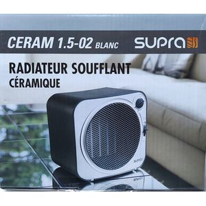 Supra Ceram 1.5 Verwarming Keramische kachel - 1500 Watt -Manuele Thermostaat - Anti Vorst Stand - Badkamer verwarming - 20 cm x 14 cm x 19 cm