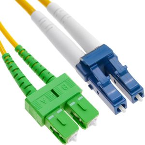 BeMatik - Glasvezelkabel LC / PC naar SC / APC single mode duplex 9/125 van 1 m