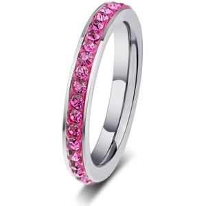 Amanto Ring Erien Pink - 316 Staal PVD - 4mm - maat 60-19mm