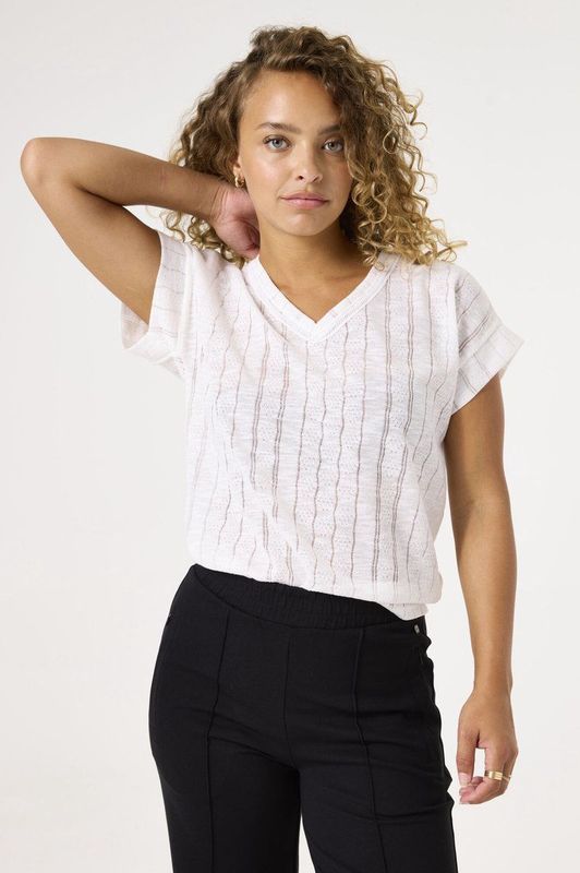 GARCIA - Effen T-shirt - Wit - Korte Mouw