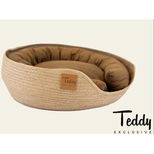 Teddy Exclusive Kattenmandje Benji – Rieten Kattenmand – Stijlvol & Comfortabel – Bruin – Voor Katten & Kleine Huisdieren