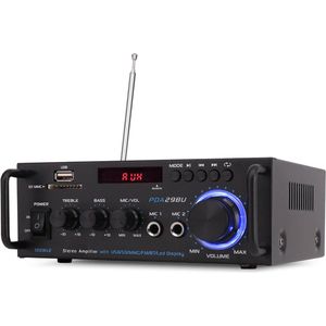 ApexArte® Audioversterker – Stereo Versterker Met Bluetooth – Audio Amplifier Met Karaoke Portals – Led Display - Veelzijdig