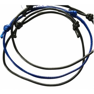 3 Schuifkoord-Zwart-Blauw - Charme Bijoux