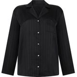 Hunkemöller Satijnen jasje met krijtstrepen Zwart XS