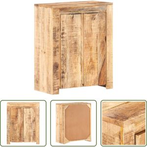 The Living Store Dressoir Mangohout - 59x33x75 cm - 2 Deuren - Natuurlijke afwerking