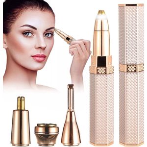 Elektrische wenkbrauw voor vrouwen, 4-in-1 elektrische epilator, elektrische trimmer voor vrouwen, haarverwijderaar voor gezicht wenkbrauw scheerapparaat, vrouwen gezichtshaar remover epilator