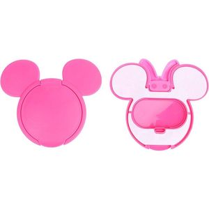 ZEZ Herbruikbare Deksels voor Vochtige Doekjes (2) - Mouse Vorm – Billendoekjes - Wipes - Schoonmaakdoekjes - Baby Doekjes Deksel – Herbruikbaar – Kleur: lichtroze
