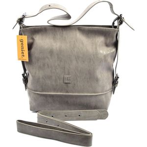 Grijze schoudertas - Crossbody tas voor dames - Stijlvolle handtas met handvat - WDL-3183