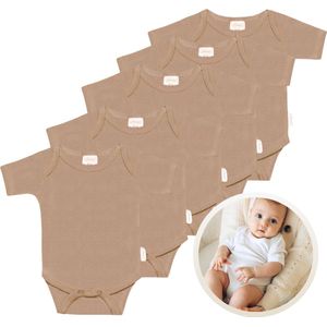 Funnies Rompertjes 5-Pack Pinkstone - 62-68 - Set van 5 Zachte Babyrompers / Boxpakjes / Babybody's - Gemaakt van Comfortabele en Ademende Stoffen - Perfect voor Dagelijks Gebruik bij Baby’s - Makkelijk aan en uit te trekken en Wasmachinebestendig