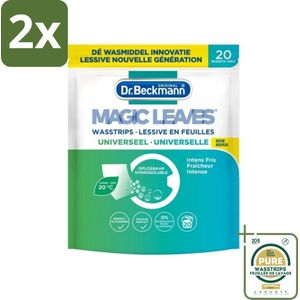 Dr. Beckmann Wasmiddeldoekjes Universeel 20 stuks per verpakking - Voordeelverpakking - 2 stuks - Wasverzachter - Ecologisch wassen