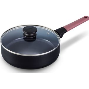 Brabantia TASTY+ Hapjespan met deksel - Ø 24 cm - keramische antiaanbaklaag - PFAS-vrij - Grape red