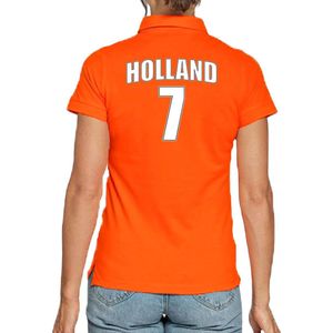 Oranje supporter poloshirt met rugnummer 7 - Holland / Nederland fan shirt voor dames XL