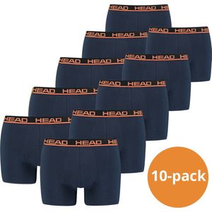 HEAD boxershorts Basic Peacoat/Orange- 10-Pack Donkerblauwe heren boxershorts - Maat M