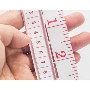 1 stuk Meetlint - Flexibel - Wit - 150 cm - 1.1 cm breed - Centimeter en inch meetlint -dubbele maat