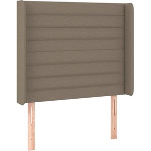 vidaXL - Hoofdbord - met - randen - 93x16x118/128 - cm - stof - taupe