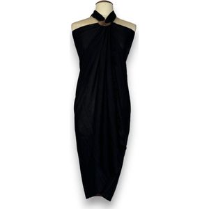 Sarong / pareo - Strandkleding wikkelrok / strandjurk - Zwart