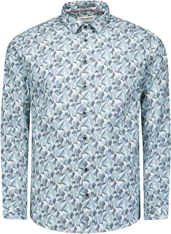 Print stretch overhemd
