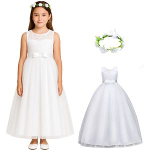 Joya Kids® - Communiejurk - Wit - Bruidsmeisjesjurk - Prinsessenjurk - Feestjurk