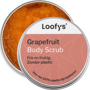 Loofys Body Scrub Grapefruit - Natuurlijke & Exfoliërende Lichaamsscrub - Plasticvrij, Vegan & Duurzaam - Herbruikbaar Blikje - 150g