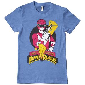Power Rangers Red Ranger Pose T-Shirt BlueHeather-S