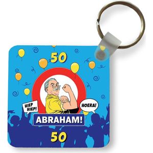 Sleutelhanger - Uitdeelcadeautjes - Jubileum - 50 Jaar Abraham - Feest - Plastic