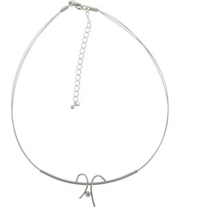 Behave Ketting - minimalistische ketting - dames - abstract - zilver kleur - 40 cm