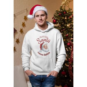 Santa Came Twice - Kersttrui - Kerst Trui Wit - Grappig Kersttrui - Maat M - Limited Edition