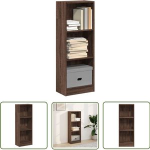 The Living Store Boekenkast 40x24x109 cm bewerkt hout bruin eikenkleurig - Boekenkast - Houten Boekenkast - Opbergkast - Bibliotheekkast - Vintage Boekenkast