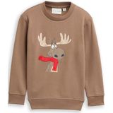 TOM TAILOR - Sweatshirt - Brokaat - Lichtbruin - Rood - Zwart