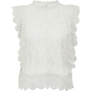 Blouse - Effen - Mouwloos - Licht Transparant - Normale Pasvorm