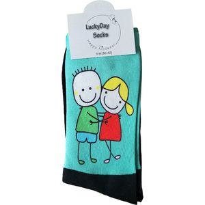 Verjaardags cadeau - Love sokken - Verliefd Print sokken - vrolijke sokken - valentijn cadeau - ik hou van jou - grappige sokken - Schattig - leuke dames en heren sokken - moederdag - vaderdag - Socks waar je Happy van wordt - Maat 36-40