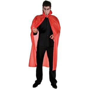 Halloween Dracula cape - voor volwassenen - rood - L127 cm