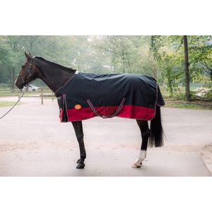 G-Horse - Paardendeken - Outdoor Regen/Winter deken - 0 gram - 165 cm - Zwart/rood