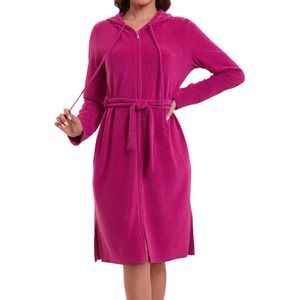 Unyqoos® Comfortabele damesbadjas met capuchon en ritssluiting voor thuis en wellness