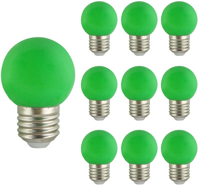 VITO LED Lamp G45 E27 - 2W (vervangt 15W) - 120lm - Groen Licht - 180-240V - Flikkervrij - Energiezuinig - 10 stuks