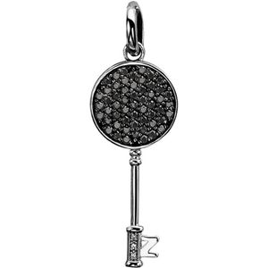 Zinzi zilveren hanger sleutel zwart ZIH965Z