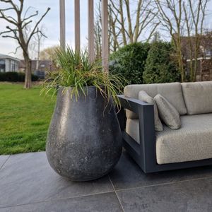 Betonnen bloembak rond Ash L (71x80 cm) Anthracite | Voor buiten én binnen!