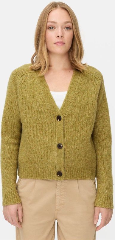 camel active - Cardigan - Olijf - Raglanmouwen en Knoopsluiting