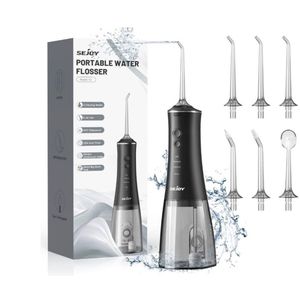 Waterflossers voor het reinigen van tanden verbeterde 280 ml draadloze water tandflossers draagbare oplaadbare monddouche met 4 modi 6 straaltips IPX7 waterdichte waterfloss voor thuis reizen