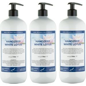 Handzeep White Lotus 1 liter - met gratis pomp - set van 3 stuks